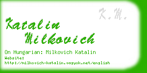 katalin milkovich business card